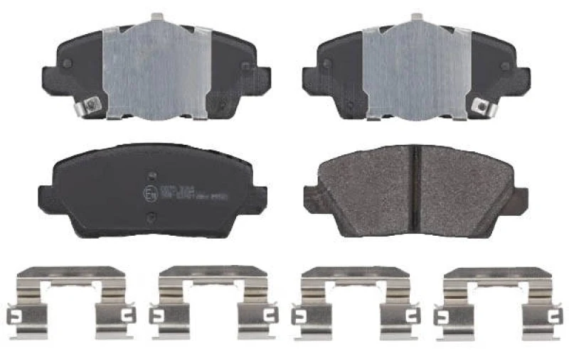 Image of Blue PRINT ADBP420111 Brake pad set Front Axle, with acoustic wear warning, with retaining spring holder, with fastening material Brake Pad Set,disc