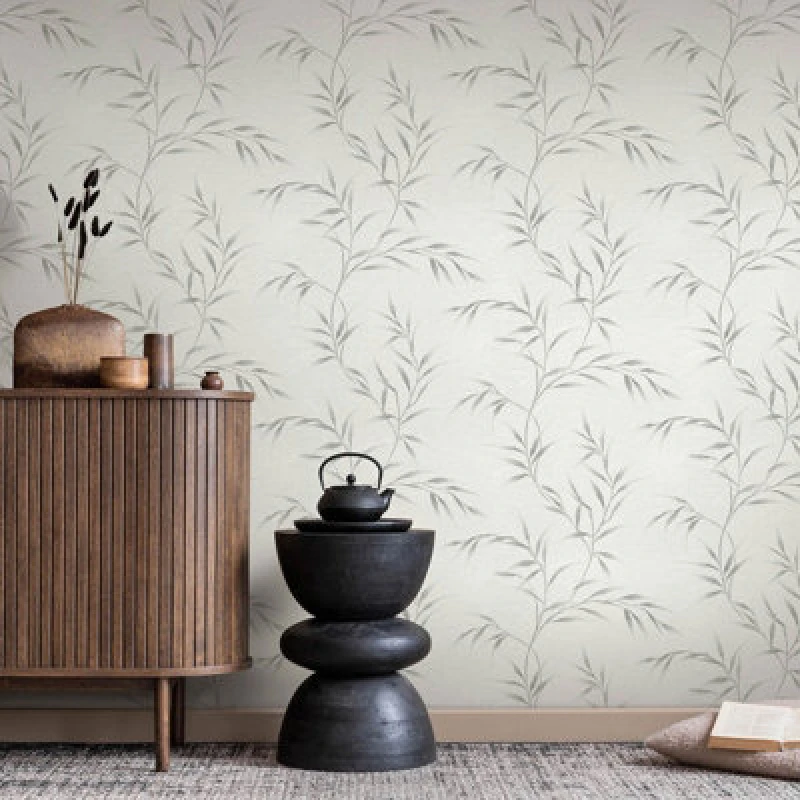 Image of Erismann Erismann Yamato Light Grey Vinyl Wallpaper light grey