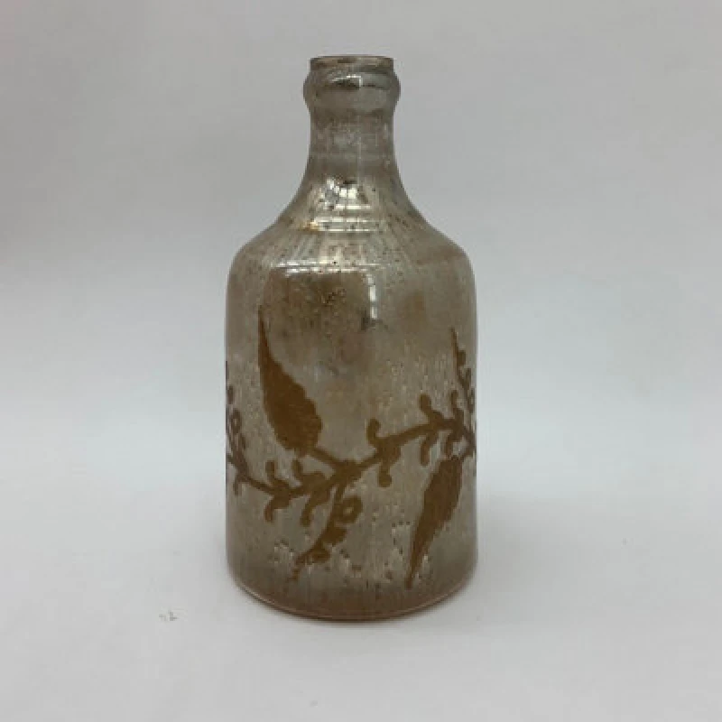 Image of Minster 11" Decorative Vase - Antique Silver Glass - L17 X W18 X H28 Cm