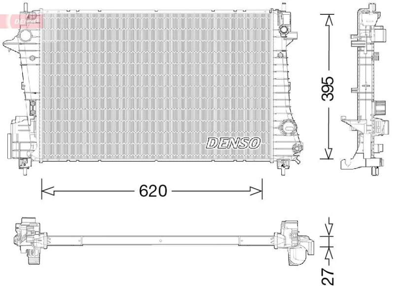 Image of DENSO Engine radiator DENSO DRM15009