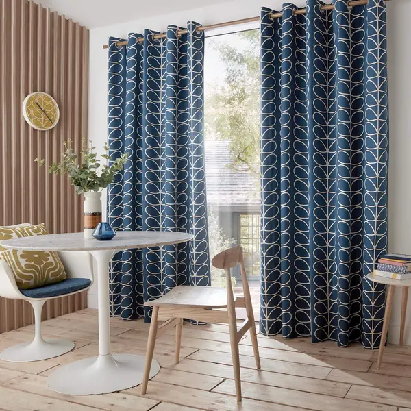 Image of Orla Kiely Linear Stem Curtains, 229 x 183cm, Whale