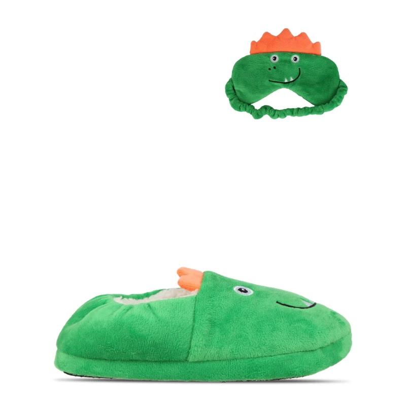 Image of Firetrap Dinosaur Slipper & Eyemask Set - Green Green C6