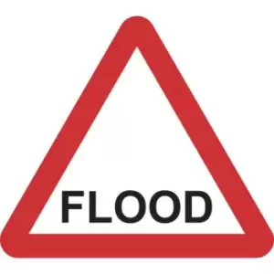 Image of Zintec 750mm Triangular Flood Road Sign with Frame