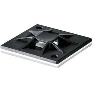 Image of Cable mount Self adhesive Screw fixing 4x thread halogen free Black HellermannTyton 151 10915 QM30A PA66 BK C1