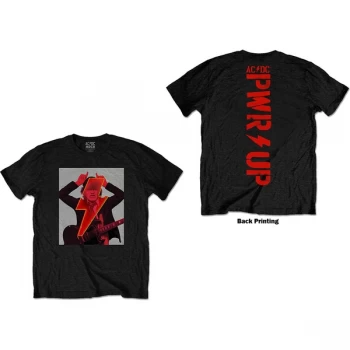 Image of AC/DC - Angus Finger Horns Unisex X-Large T-Shirt - Black