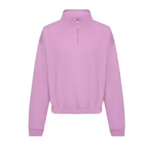 image of Awdis Womens/Ladies Cropped Sweatshirt (M) (Lavender)