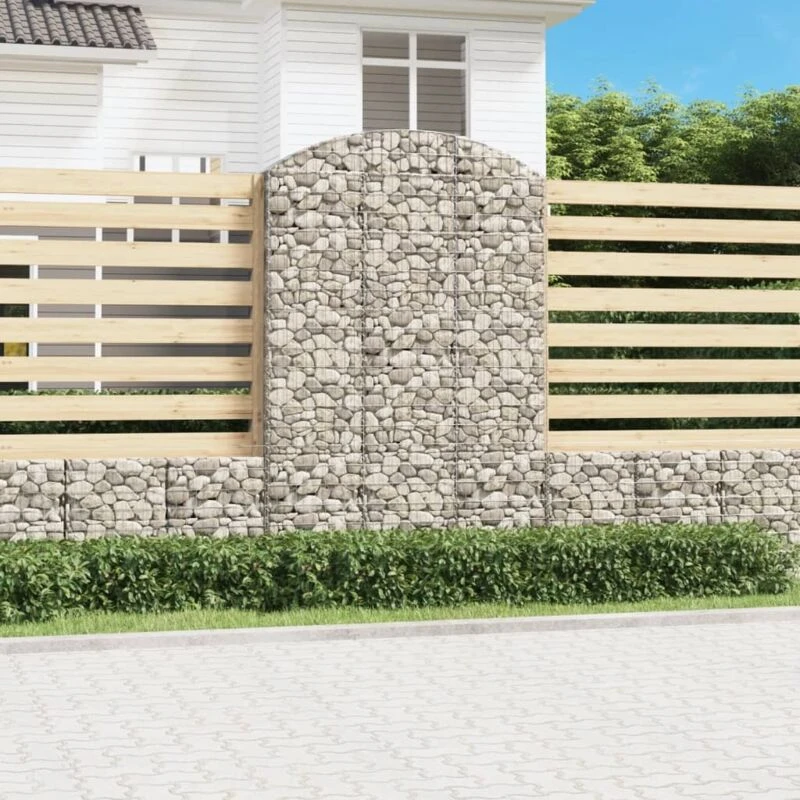 Image of VIDAXL Vidaxl - Arched Gabion Basket 150x30x220/240cm Galvanised Iron 8720845651145