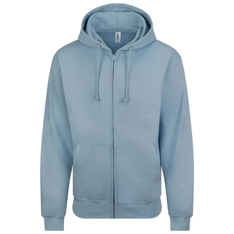 Image of AWDis Mens Plain Full Zip Hoodie in Blue Size: XL Blue Male XL