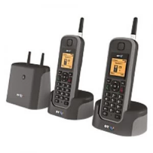 image of BT Elements 1K Twin Cordless Telephone Black, Silver Pack of 2