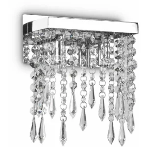 Image of Transparent crystal wall light GIADA CLEAR 2 bulbs