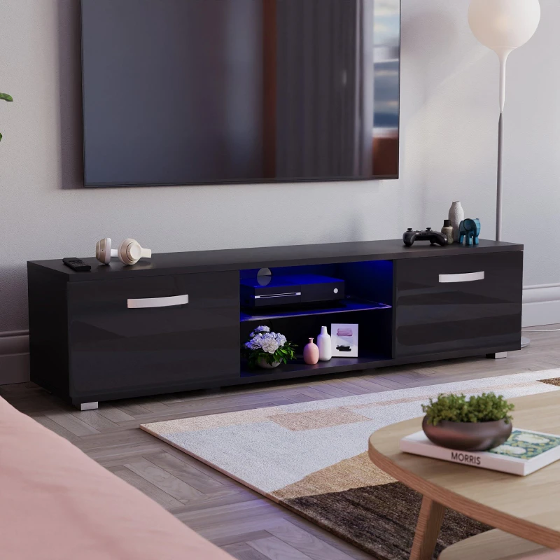 Image of Lassic Vida Designs Cosmo 2 Door Multi LED TV Unit 160cm Black unisex 160 cm