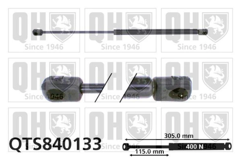 Image of QUINTON HAZELL Tailgate strut QUINTON HAZELL QTS840133