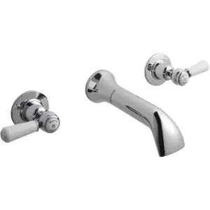 image of Topaz Lever Wall Mounted Bath Filler Tap - Chrome - Hudson Reed