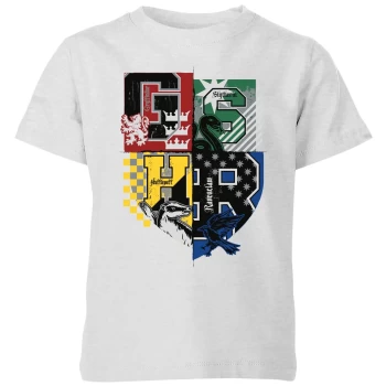 Image of Harry Potter Varsity House Logo Kids T-Shirt - Grey - 11-12 Years