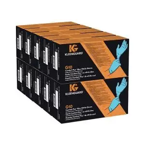 Image of KleenGuard G10 Comfort Plus Nitrile Gloves Medium Blue Pack of 100