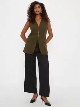 Image of Dorothy Perkins Wide Leg Trouser - Black Size 18, Women