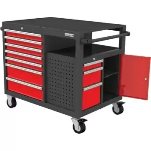 Image of Kennedy-Pro 45" 10 Drawer Mobile Workstation - Red