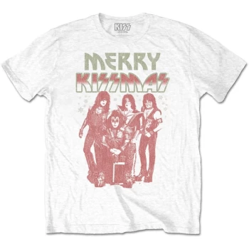 Image of KISS - Merry Kissmas Unisex Large T-Shirt - White