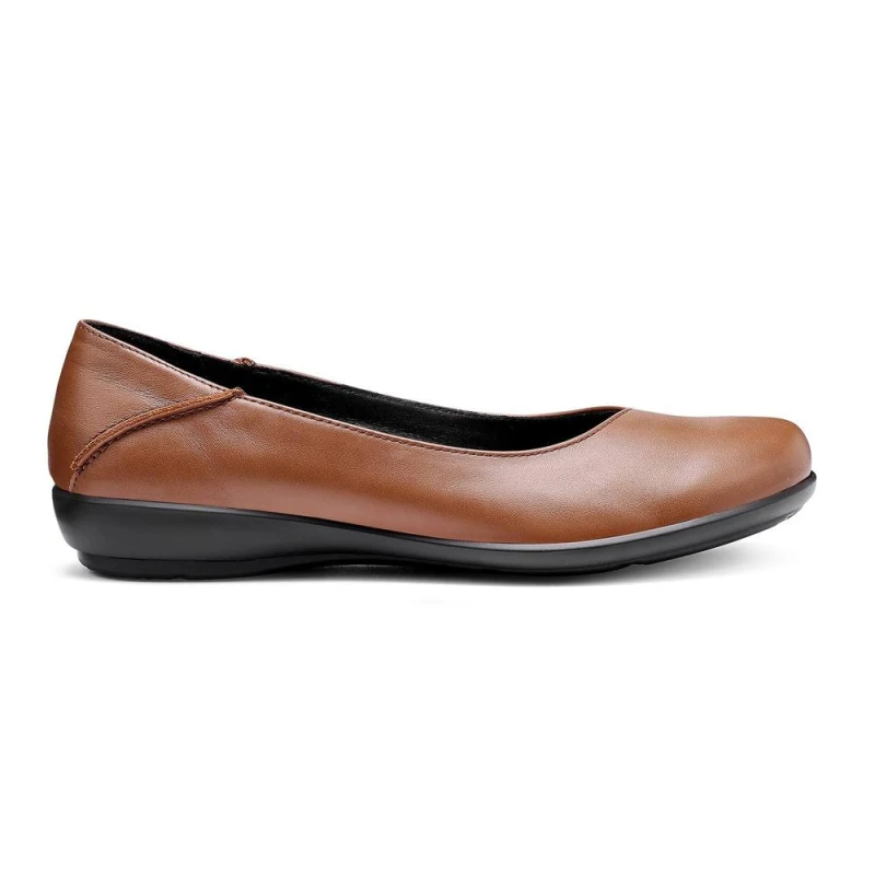 Image of Hotter Womens 'Birdie' Ballerina Pumps in Tan Size: 3.5 Tan Female 3.5