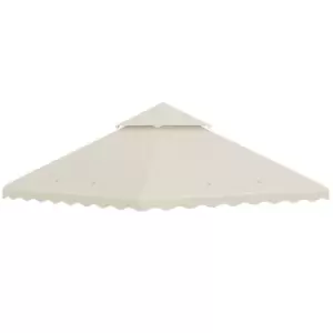 Outsunny 3 x 3 (m) Gazebo Canopy Replacement Covers, 2-Tier Gazebo Roof Replacement (TOP ONLY), Cream White - main image