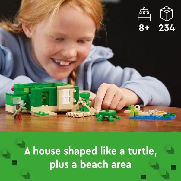 LEGO Minecraft The Turtle Beach House with Animal Toys 21254