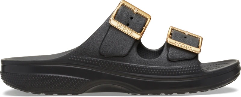 Image of Crocs Women Metallic Buckle Saturday Sandals Black 3