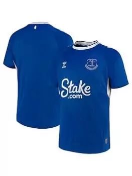 image of Fanatics Hummel Mens Everton 22/23 Home Short Sleeved Shirt - Blue Size L, Men