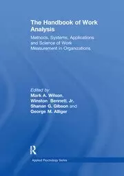 Image of The Handbook of Work Analysis Methods Systems Applications and Science of Work Measurement in Organizations