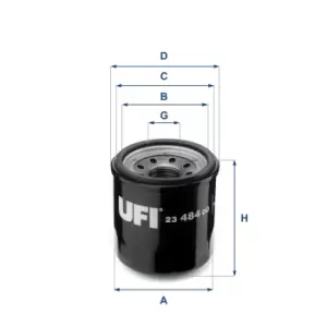 image of UFI 23.484.00 Oil Filter Oil Spin-On