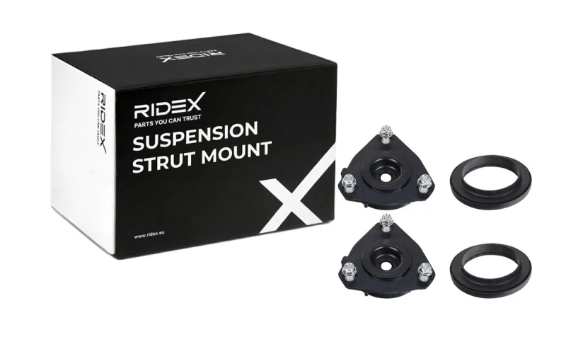 Image of RIDEX 1180S0985 Top strut mount Front axle both sides, with ball bearing Suspension Strut Support Bearing (1180)