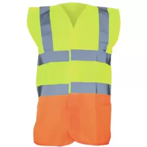 Yoko Unisex Premium Hi-Vis Waistcoat Vest / Jacket (XL) (Hi Vis Yellow/Orange) - Hi Vis Yellow/Orange