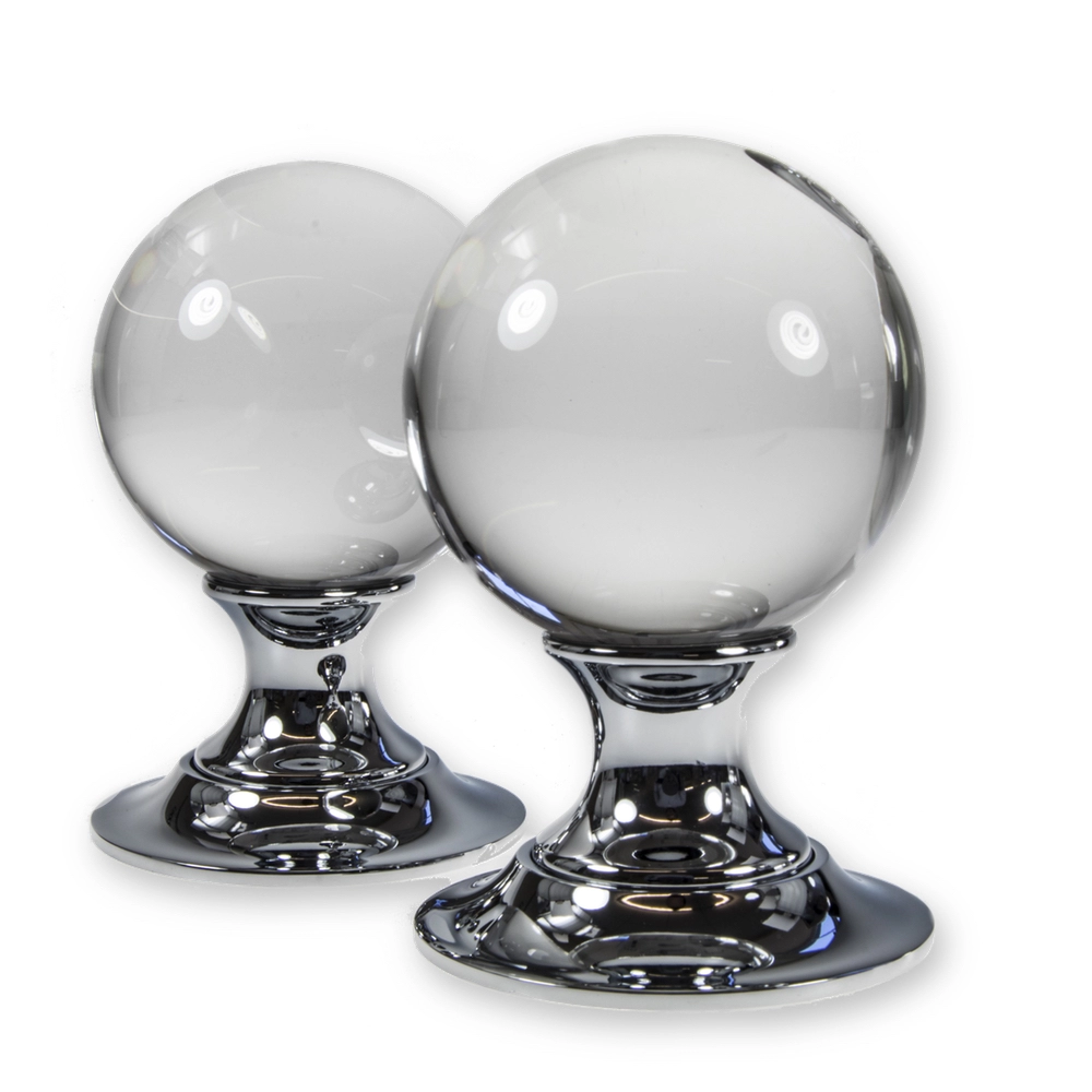 image of LocksOnline Plain Glass Ball Mortice Door Knob Set