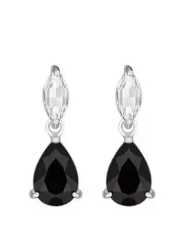 image of Simply Silver Sterling Silver 925 Cubic Zirconia Jet Pear Drop Earrings