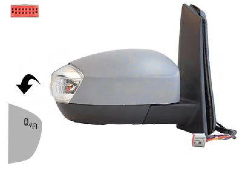 Image of VAN WEZEL 1966808 Wing mirror * HAGUS * Right, Heatable, primed Outside Mirror (50)