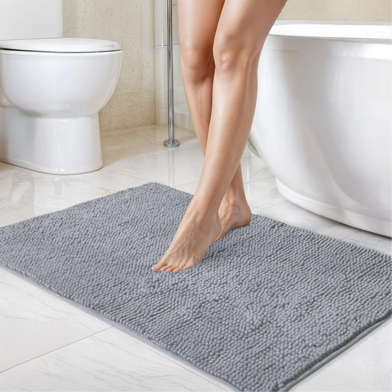 Image of Crossland Grove Emma Barclay Noodle Non-slip Bath Mat 40 X 60Cm Silver NOO4060SIL