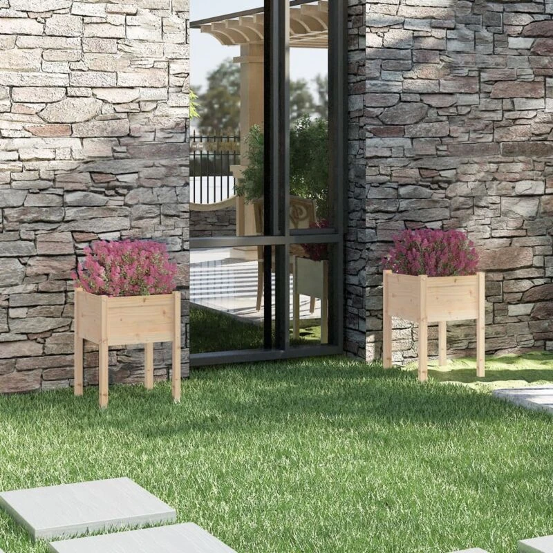 Image of VIDAXL Garden Planters 2 pcs 50x50x70cm Solid Pinewood Vidaxl 8720286815311