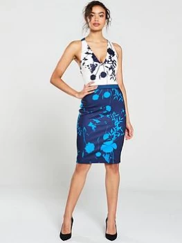 Image of Ted Baker Tilliai Bluebell Bodycon Dress, Dark Blue, Size 1=8, Women