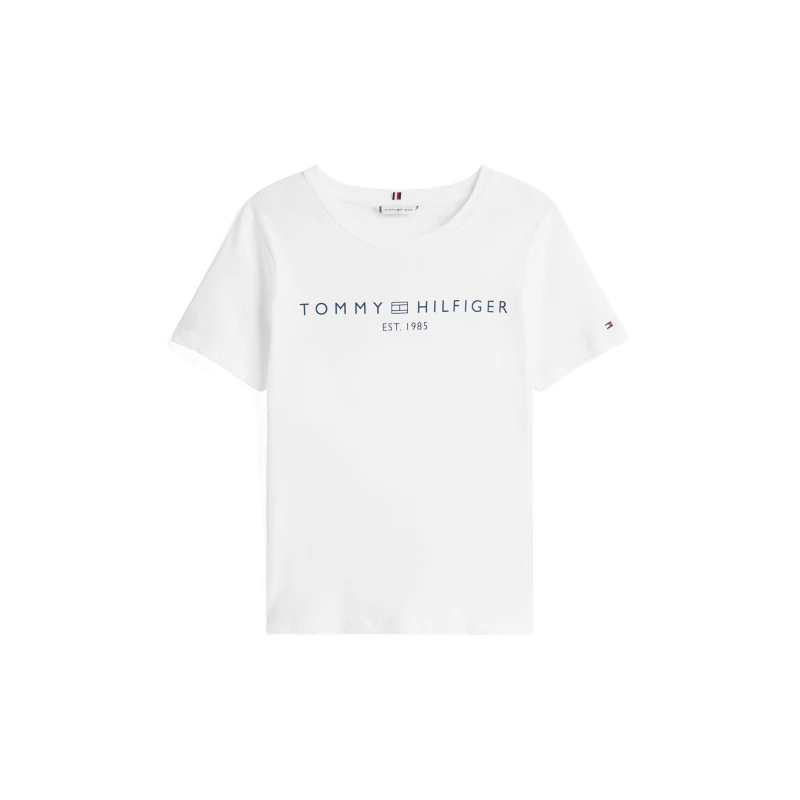 Image of Tommy Hilfiger Womens Corp Logo T-Shirt Th Optic White female 8 (XS)