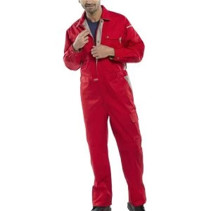 Image of Click Premium Boilersuit 250gsm Polycotton Size 36 Red Ref CPCRE36 Up