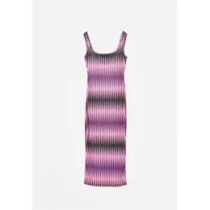 image of Missguided Neck Geo Midaxi Dress - Purple