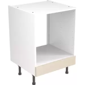 Image of Kitchen Kit Flatpack Slab Kitchen Cabinet Base Oven Unit Super Gloss 600mm in Cashmere MFC