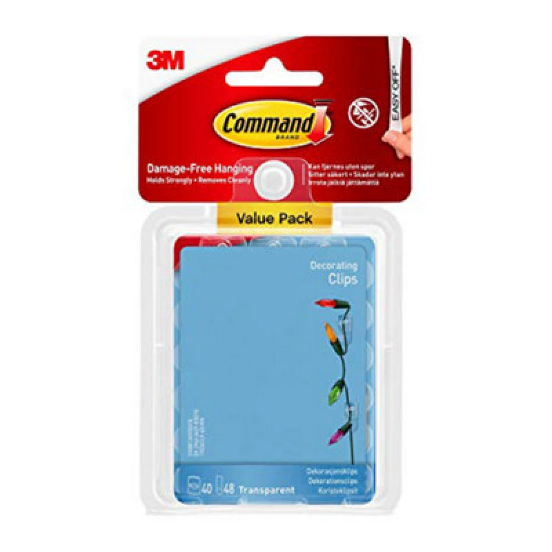 Image of Command Command Clear Decorating Clips with Clear Strips