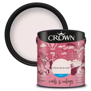 image of Crown Breatheasy Creme de la Rose - Matt Standard Emulsion Paint - 2.5L