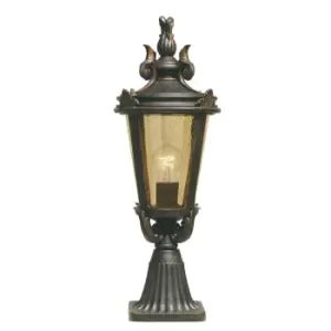 image of Outdoor IP44 1 Bulb Wall Ground Pedestal Weathered Bronze LED E27 100W