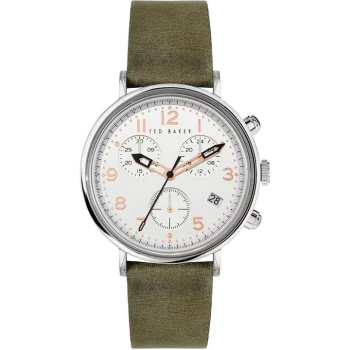 Image of Ted Baker Mimossa Chrono Watch Mens - Khaki/Silv/Whit