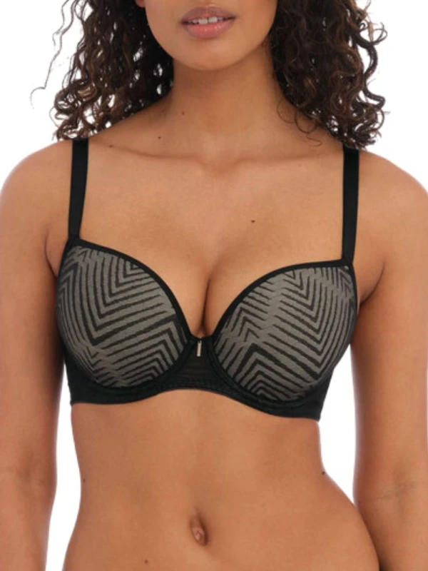 Image of Freya Womens plunge t-shirt underwired molded bra Freya Tailored Noir Female 75F