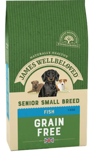 image of James Wellbeloved Grain Free Senior Fish Dog Food 1.5kg