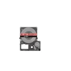Image of Epson LK-6RBJ Black on Matte Red Tape Cartridge 24mm - C53S672073