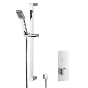 Image of Nuie Concealed Square Thermostatic Push Button Valve & Kit Chrome