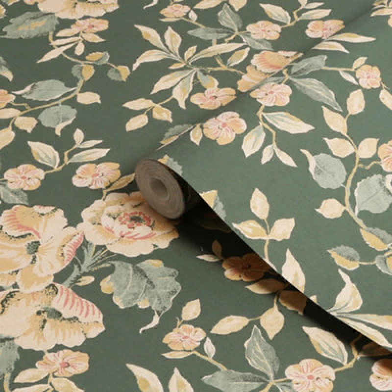 Image of Laura Ashley Rustic Charm Fern Alyworth Trail Smooth Wallpaper